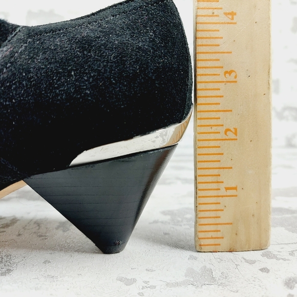 Joie Baler Black suede Leather Western Ankle Boots C1036 - Picture 9 of 14